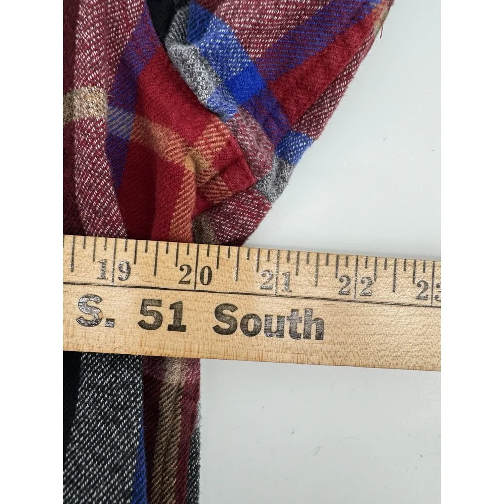 The North Face Plaid Flannel Button-Up Shirt Pockets Red/Blue/Gray Men's M